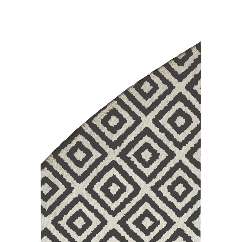 Tapis d'extérieur antidérapant Ikat Grunge, Rond 5 pi