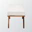 Banc Bryce avec tissu bouclé crème et finition noyer, H 18,09 po x l 46,95 po x P 17,4 po-1868558164