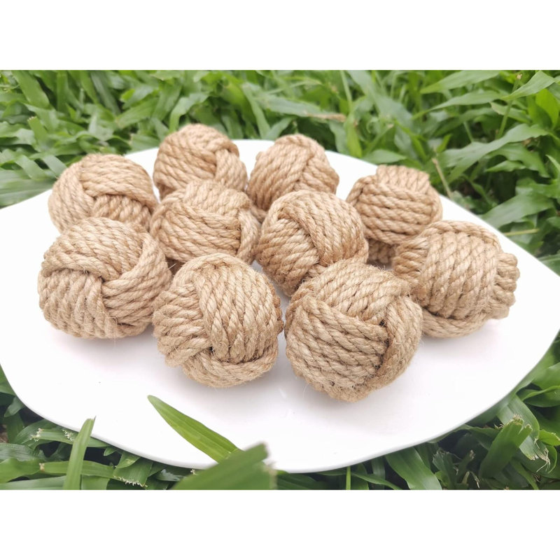 10 boules orbes décoratives pour bols de centre de table, boules de corde décoratives de Noël pour bols, remplisseur de vase, remplisseurs de bols décoratifs pour décor de table côtière Farmehouse