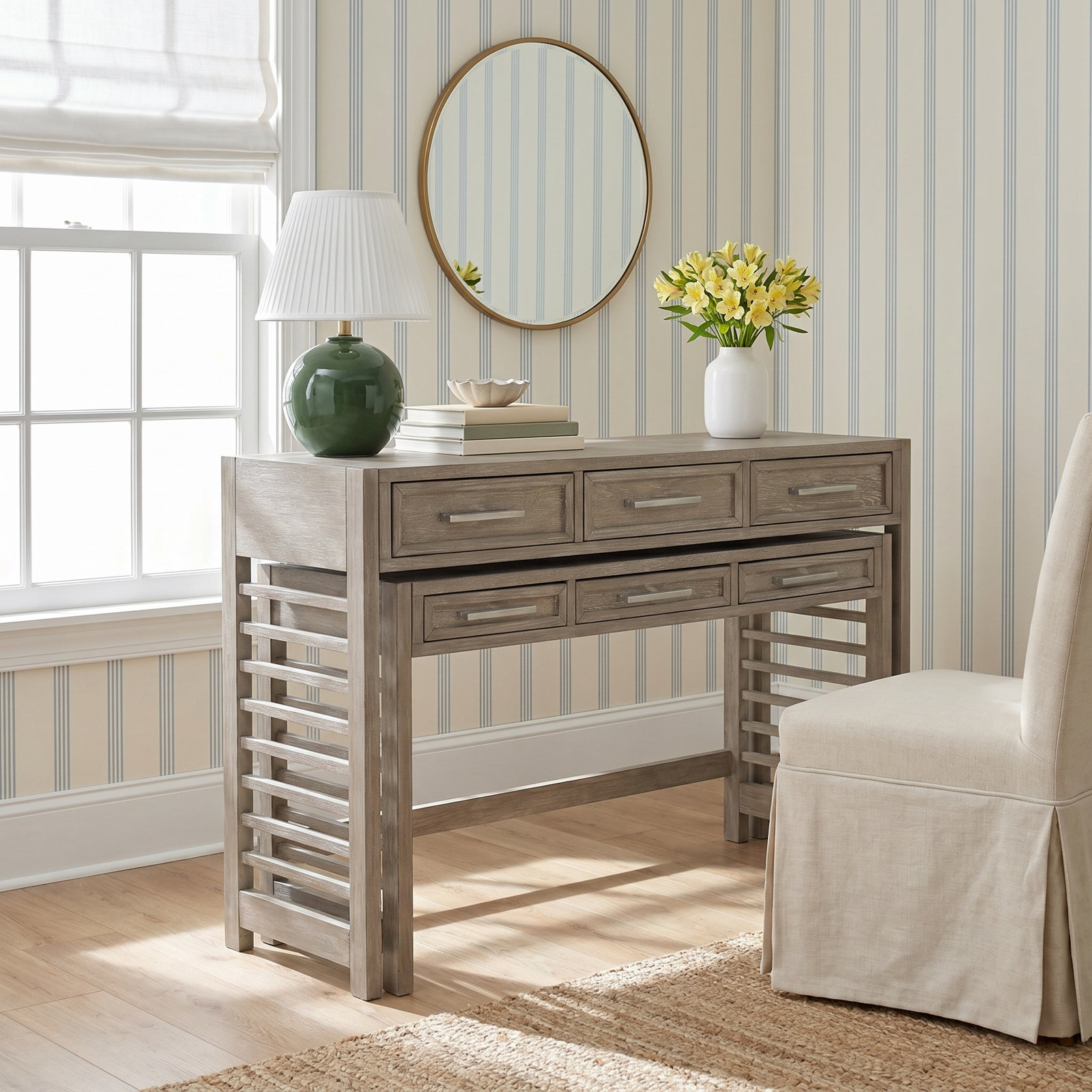 Gracelyn L-Shaped Writing Desk, Casual Taupe