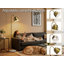 Lampe sur pied 64 po en laiton poli mat moderne avec tête pivotante 64 po-420049727