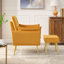 Fauteuil en velours capitonné avec repose-pieds Vaishal-1458133888
