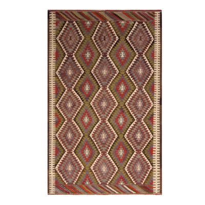 One-of-a-Kind 5'7" X 8'11" 1950s Wool Area Rug in