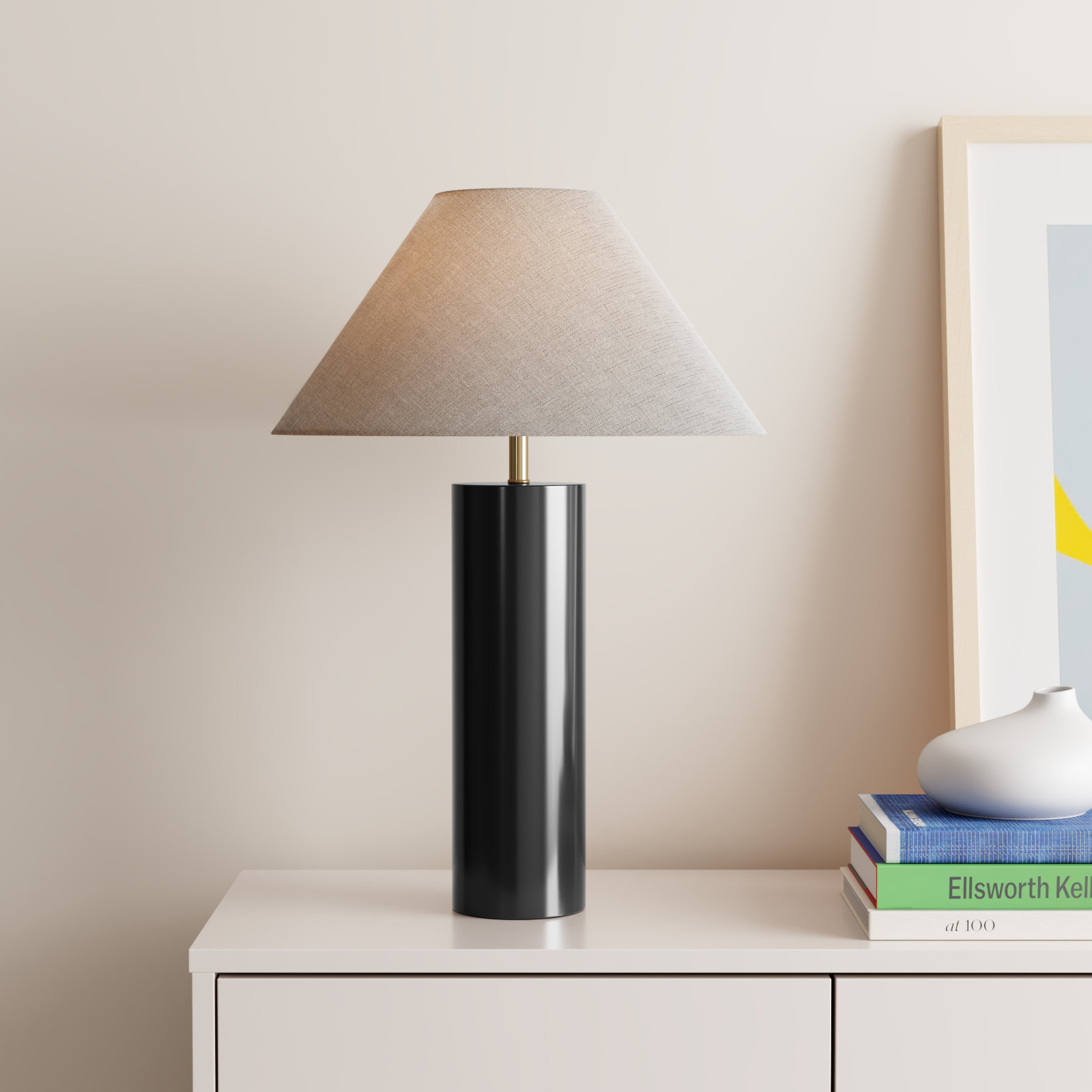 Starr Solid Wood Table Lamp, Black