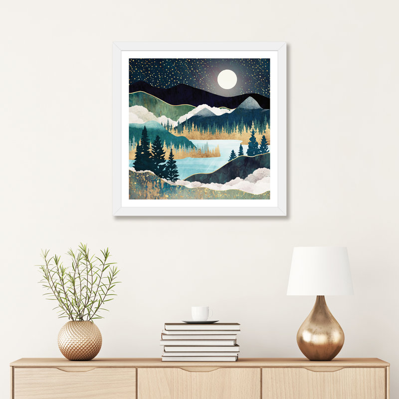 « star lake » par spacefrog designs-print, H 16 po x l 16 po x P 1 po, Papier avec cadre blanc