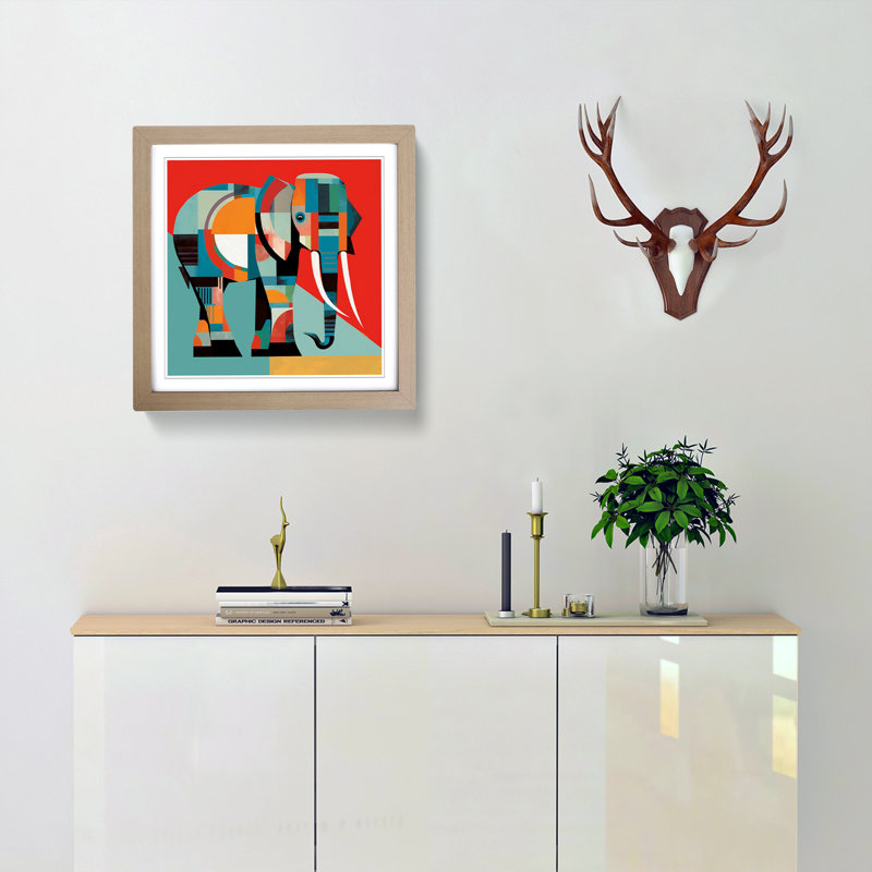 1 Piece Single Picture Frame Wall Art, Oak