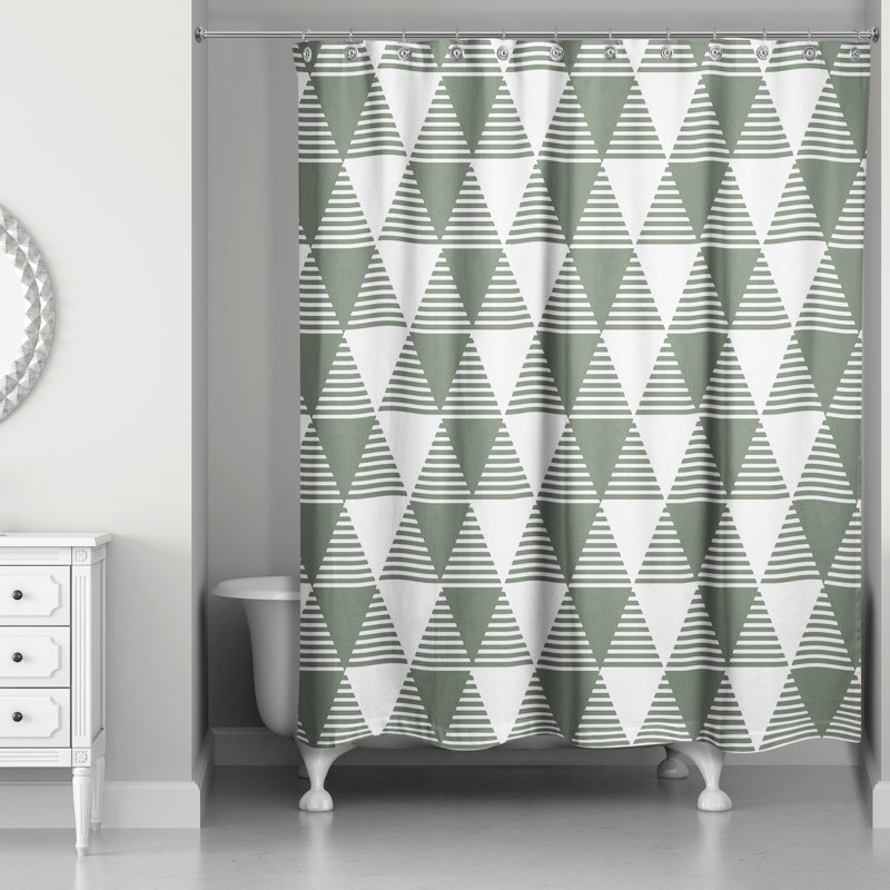 Rideau de douche Sage Triangles, Sauge