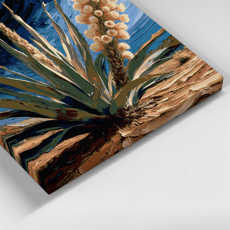 «Southwestern Plants Yucca Plant 196», art mural sur toile grise, H 11 po x l 14 po