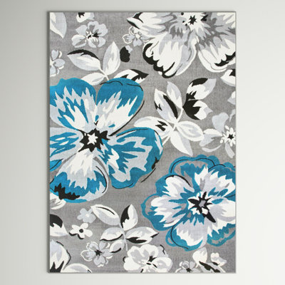 Rooshi Moroccan Blue/Gray/Ivory Area Rug