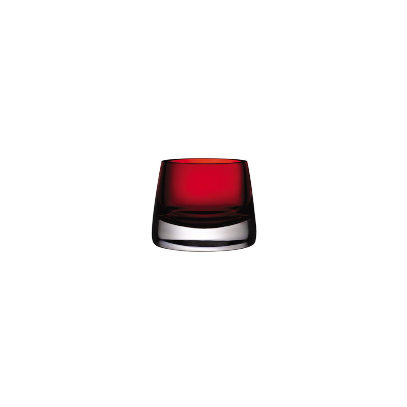 Joy Votive Candle Holder, Red, 2.52" H x 3.19" W x 3.19" D
