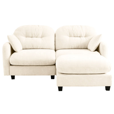 Canapé modulaire en chenille douce avec courbe ergonomique, mousse haute, épissage diversifié, beige pour les chambres à coucher et les espaces de vie Chenille modulaire en L en forme de nuage, conception de siège, plissé multiple