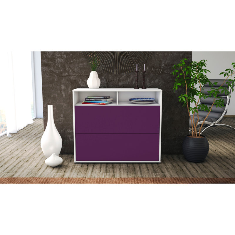 Quarry 92cm Sideboard, White/Purple