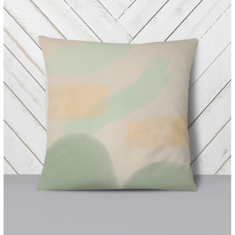 Throw Pillow With Insert, 20"H x 20"W, Brown/Green Abstract 6