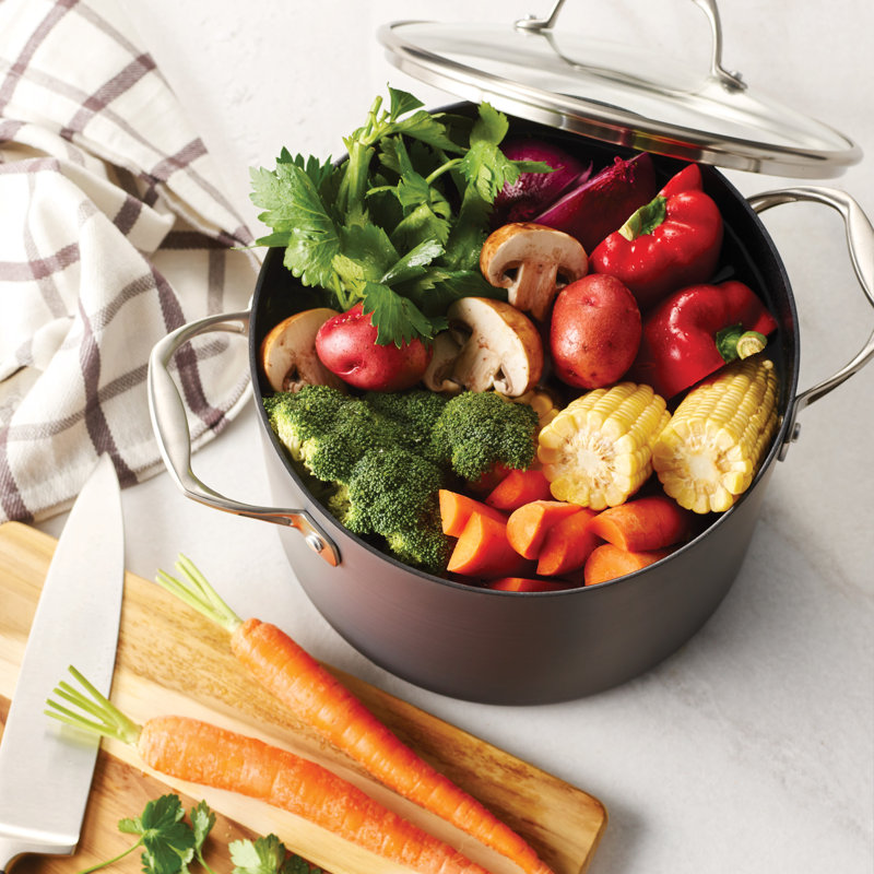 Tramontina 8 Qt Hard Anodized Aluminum Stock Pot with Lid