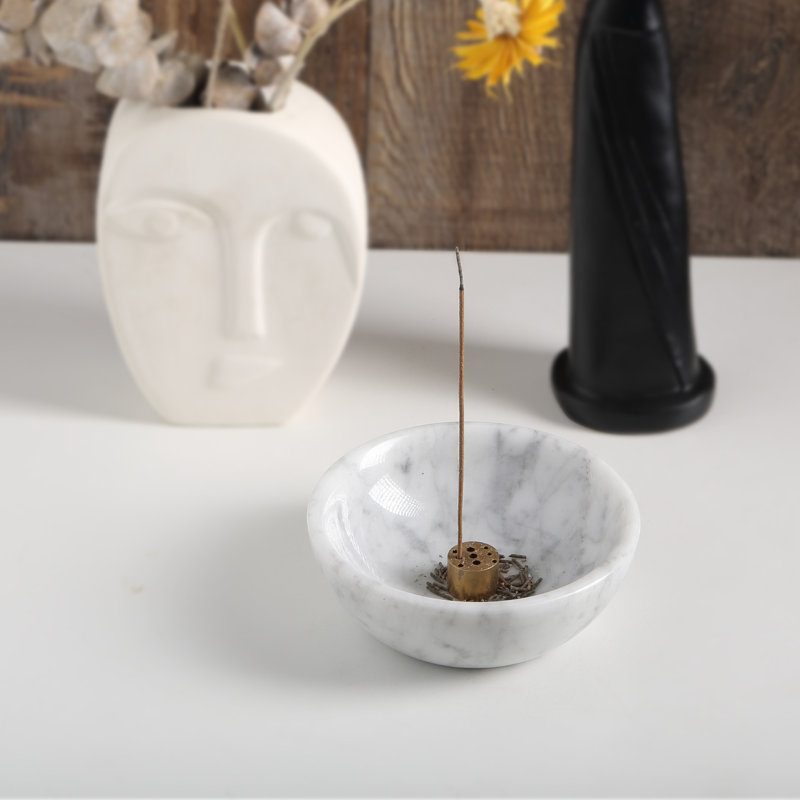 Brûleur d'encens en marbre, Gris clair