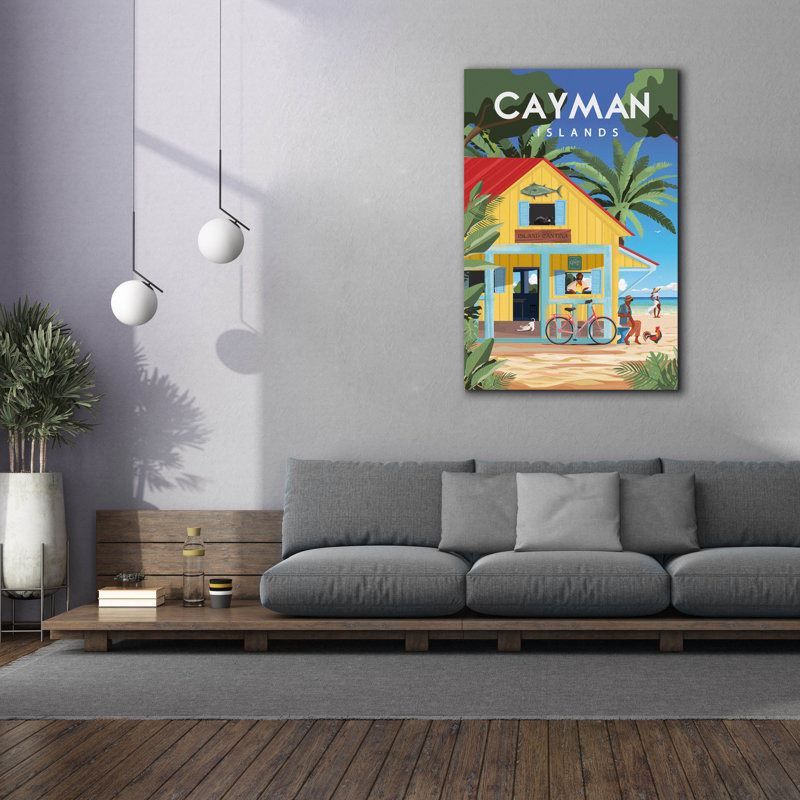 Toile épique Graffiti «Îles Caïmans» par Omar Escalante, 40 po x 60 po