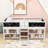 Multi-Functional Twin Wooden Low Loft Bed With Decorative Chalkboards And Shelves-988125056