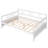 Full Size Wooden Daybed with Support Legs, Sofa Bed Frame with Storage Space, Solid Construction for Bedroom & Living Room, White-118487000
