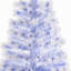 Sapin de Noël artificiel pré-éclairé 5 pi avec branches réalistes, lumières DEL multicolores, fibre optique et 180 pointes - blanc / bleu