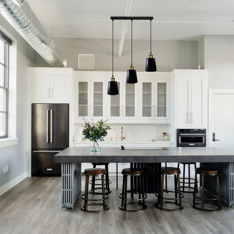 3 - Light Black Kitchen Island Pendant