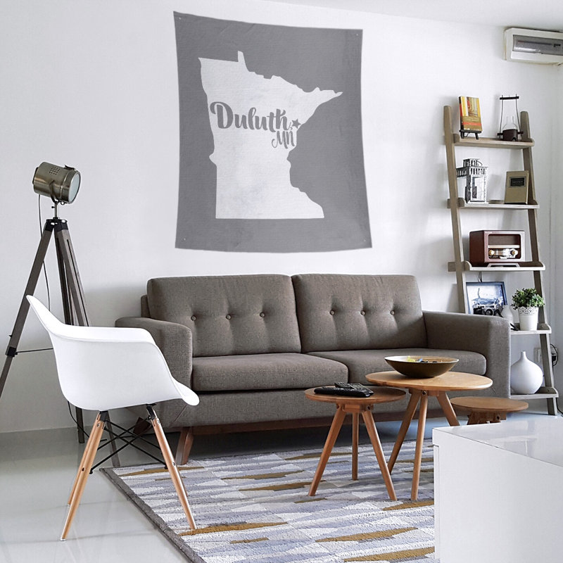 Tapisserie murale Duluth Minnesota, H 27,5 po x l 37,5 po, Gris