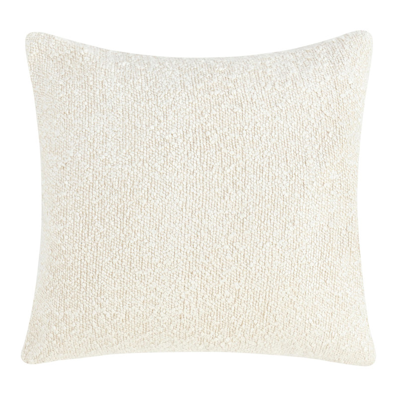 Sava Feather and Duck Down Reversible Throw Pillow, Ivory, Square
