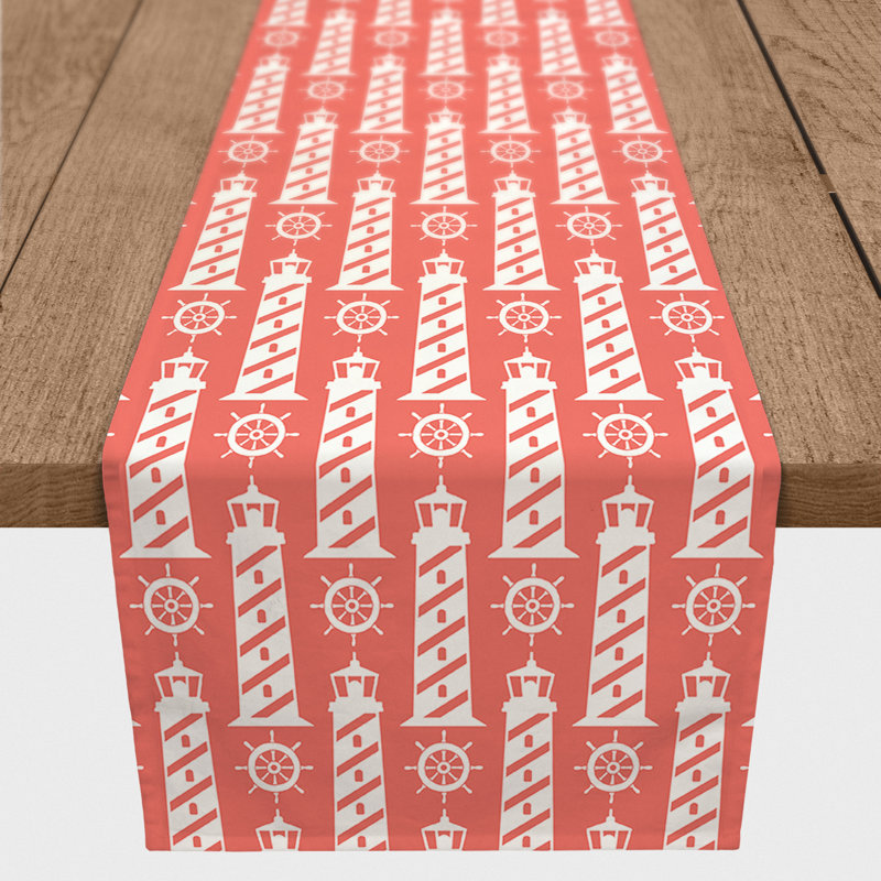 Mclain Geometric Table Runner, Burgundy, 90" L x 16" W