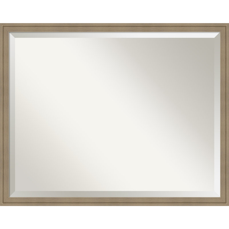 Miroir mural Merima, Rectangle, Brun clair, 23,75 po x 29,75 po
