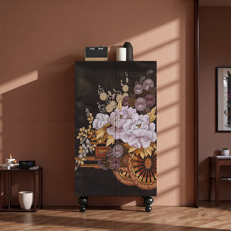 Garde-robe à double porte en bois de frêne