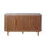  Buffet d'appoint moderne à 4 portes avec motif en forme de vague, tablettes réglables