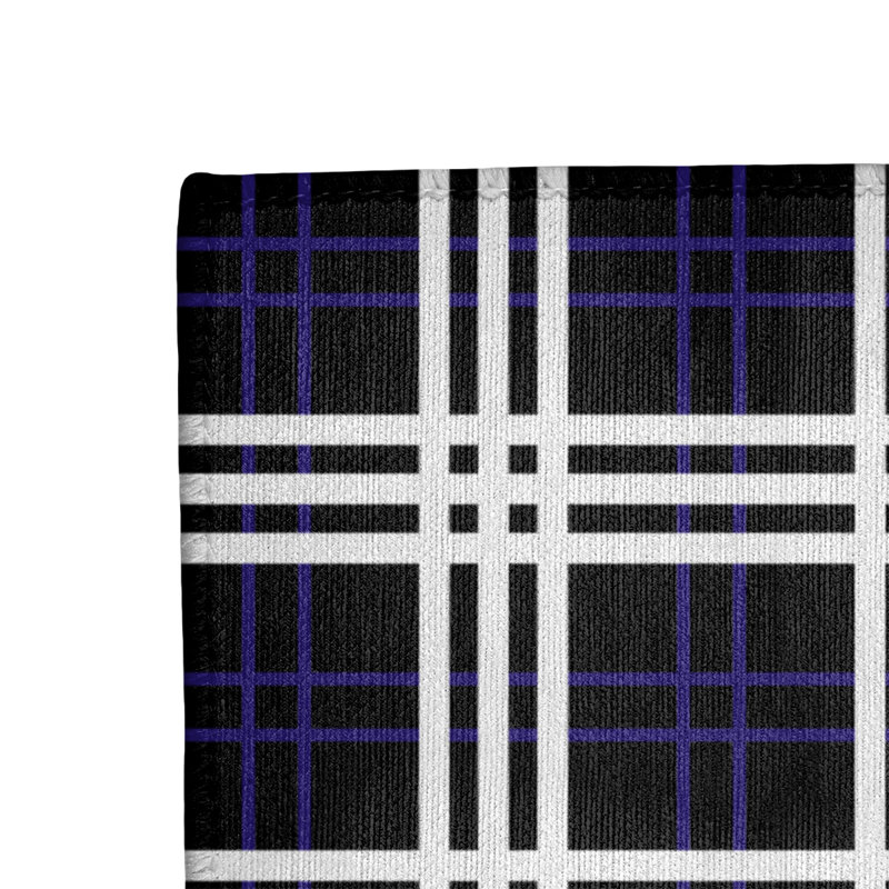 Tapis noir à carreaux, Rectangle 5 pi x 7 pi
