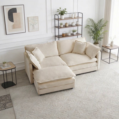 Canapé moderne en chenille, siège profond avec combinaison flexible pour l'élégance du salon