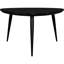 Table basse triangulaire noire, en bois massif, fabriquée à la main, pieds fuselés et évasés en fer, support inclus, profondeur 79 cm, hauteur 43 cm