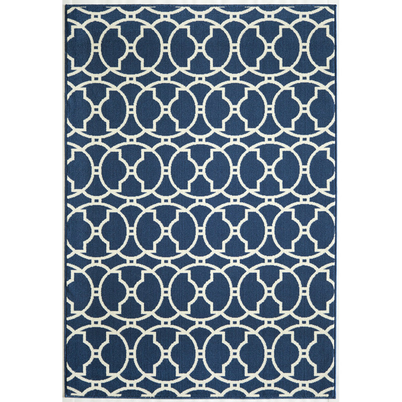 Yepez Geometric Indoor / Outdoor Rug, Rectangle 1'8" x 3'7"