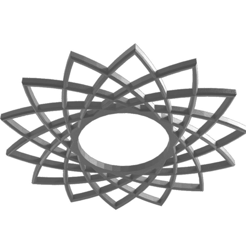 Médaillon de plafond en PVC de qualité architecturale Eleanor de 16 po x P 6 1/8 po x P 1/2 po, nickel, Nickel