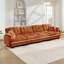 Canapé en chenille orange matelassé à 4 places avec 4 coussins de 131 po
