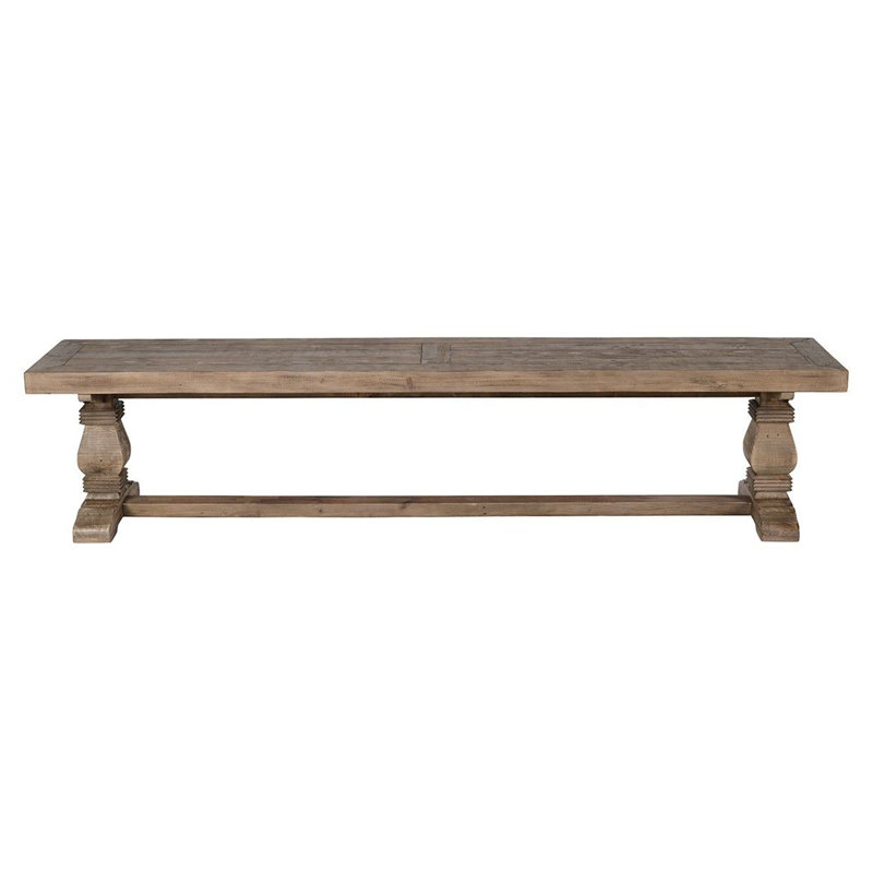 Banc Shelley, Brun patiné, H 18 po x l 83 po x P 16 po