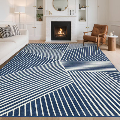 Tapis de couloir lavable à la machine Tapis de couloir rayé moderne antidérapant