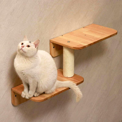Cat Wall Steps, Cat Ladder, Cat Walks, Cat Climbers for Walls| Rubber Wood