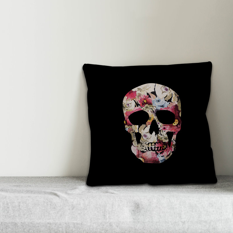 Skull Throw Pillow, Outdoor