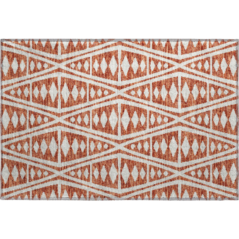 Premium Machine Washable Mayfield AMF112 Geometric Rug, Canyon, 1'8" x 2'6"