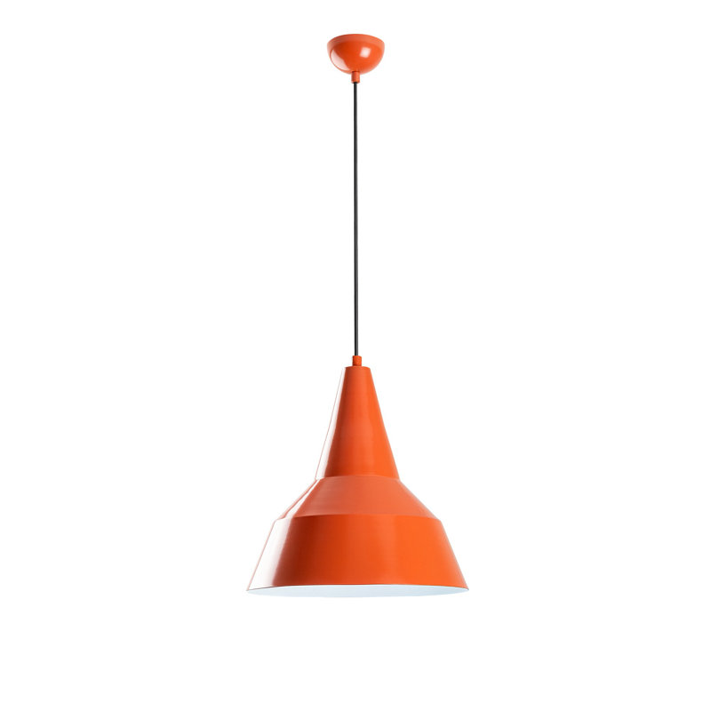 Lustre réglable en métal, finition orange, 11,8 po x 13,8 po | Hauteur réglable de 16,5 à 51,6 pouces | Douille E27, 40 W maximum | Parfait pour la salle à manger, le salon ou le vestibule | Luminaire moderne et élégant