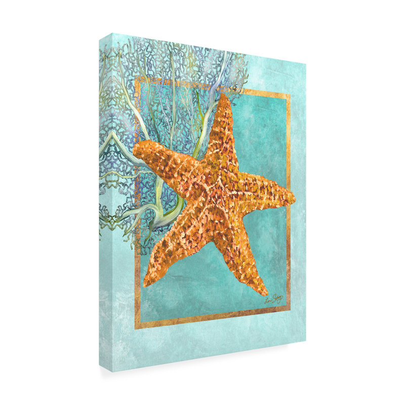 Toile d'extérieur «Starfish and Coral» Lori Schory, H 47 po x l 35 po x P 1,5 po