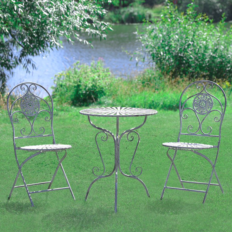 Amity 2 - Person Metal Patio Dining Set with Round Table