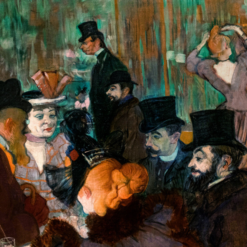 At the Moulin Rouge, 1892-1895 Framed Print on Canvas, 18.5" H x 20.5" W