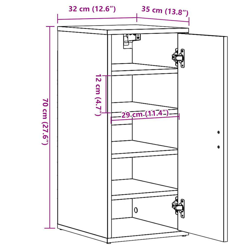 Armoire à chaussures vidaXL, Chêne artisanal