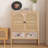 Burlywood Solid Wood Rectangular Console Table-460916472