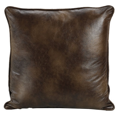  Brown Faux Leather Western Rustic Cabin Lodge Euro Sham 27x27 inch