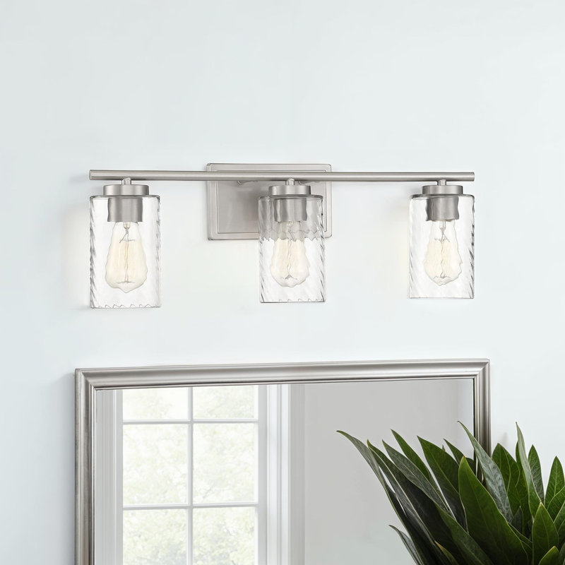 Yvonne 3-Light Dimmable Vanity Light in Brushed Nickel, Brushed Nickel