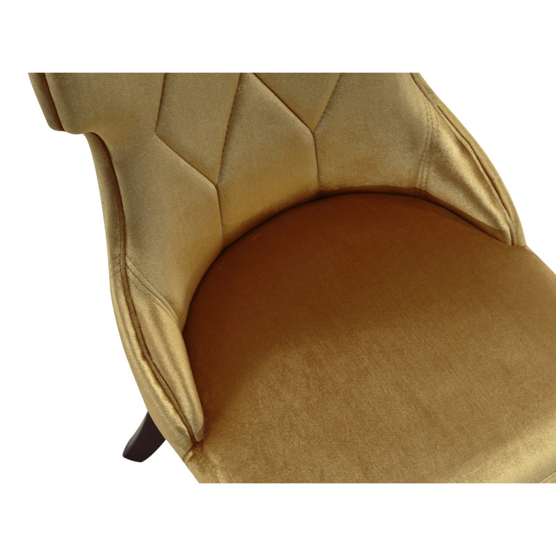 Chaise de salle à manger rembourrée Queen, Or antique